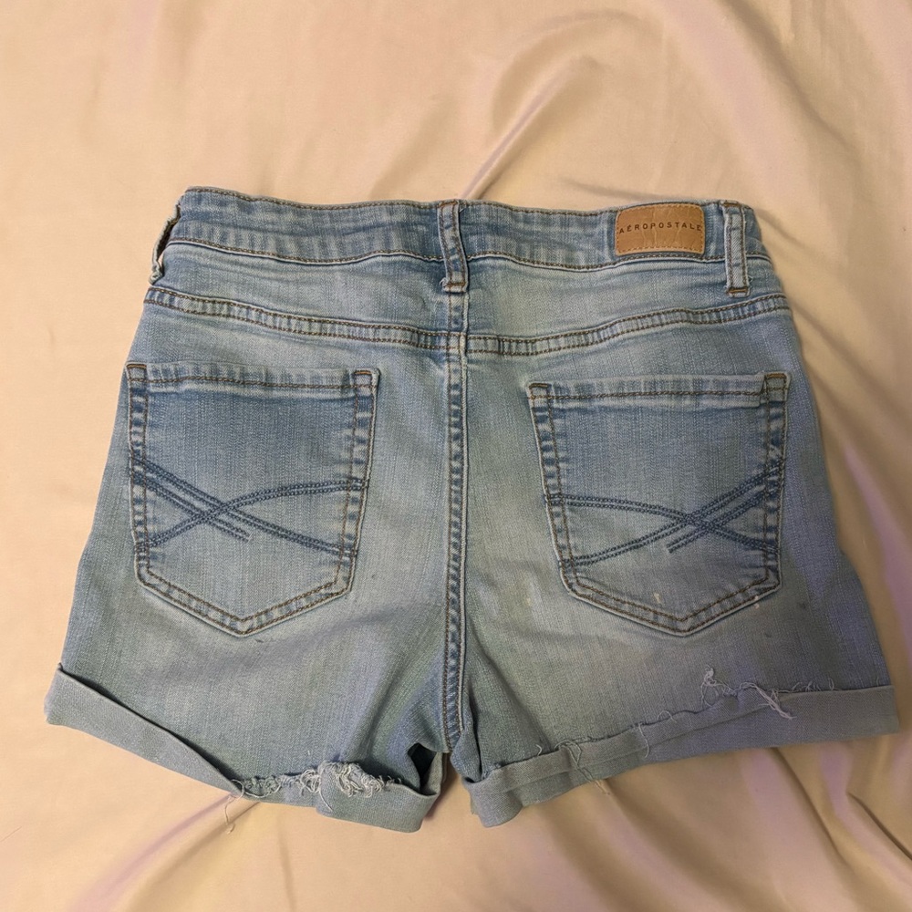 Aéropostale High-Waisted Midi Denim Shorts